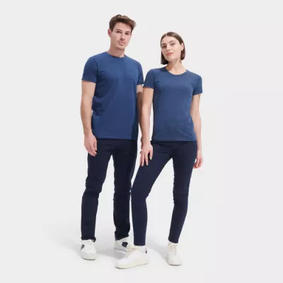 Koszulka damska 150 g/m² Sol's REGENT FIT WOMEN - Melanż Denim (S02758-HD)