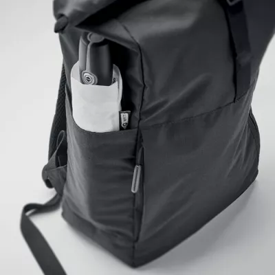 Plecak rolltop na laptop 15" z RPET VALLEY ROLLPACK - Czarny (MO2051-03)