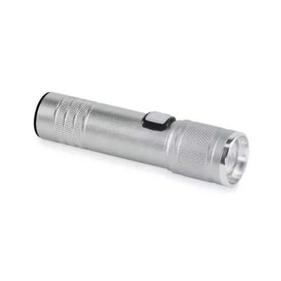 Latarka COB z aluminium z recyklingu FLASHRA - Srebrny Mat (MO2724-16)