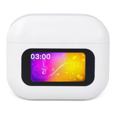 Bezprzewodowe słuchawki douszne ANC z ekranem dotykowym LCD - biały (LT95603-N0001)
