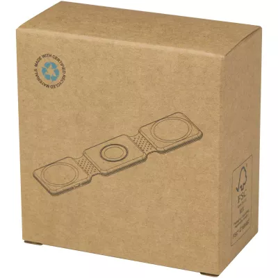 Armus zestaw 3 w 1 ze składaną ładowarką bezprzewodową 15 W z tworzyw sztucznych pochodzących z recyklingu - Biały (12449801)