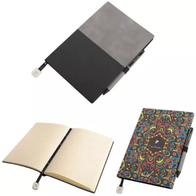 Notatnik A5 w kropki i długopis REPORTER Pierre Cardin - szary (B3501200IP307)