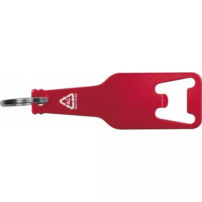 Brelok z aluminium z recyklingu otwieracz do butelek MALMO - czerwony (376405)