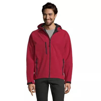 Softshell męski z kapturem 340 g/m² Sol's REPLAY MEN - Pepper Red (S46602-PE)