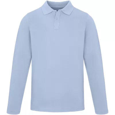 Męskie polo Oakville z długim rękawem - Niebieski mgła (38086-MISTBLUE)