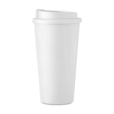 Kubek dwuścienny z PP 450 ml TUESDAY - Bialy (MO6244-06)