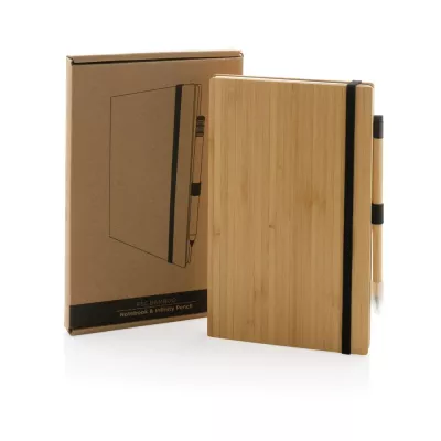 Bambusowy notatnik A5 z ołówkiem Infinity - brązowy (P774.469)