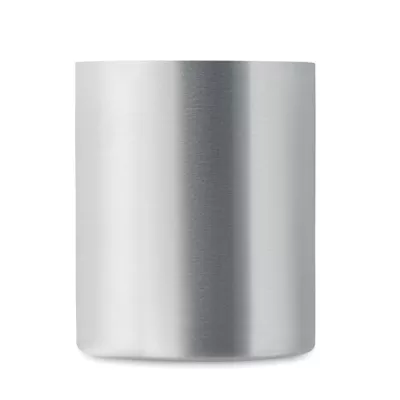 Kubek dwuścienny stalowy z uchwytem 300 ml TANISS - Srebrny Mat (MO6600-16)