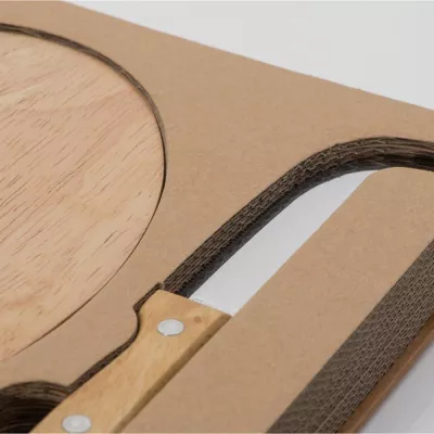 Deska do serów z nożem EMILIO - beżowy (8019113)