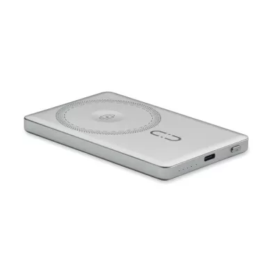 Powerbank magnetyczny 5000 mAh z aluminium CORE - Srebrny Mat (MO3179-16)