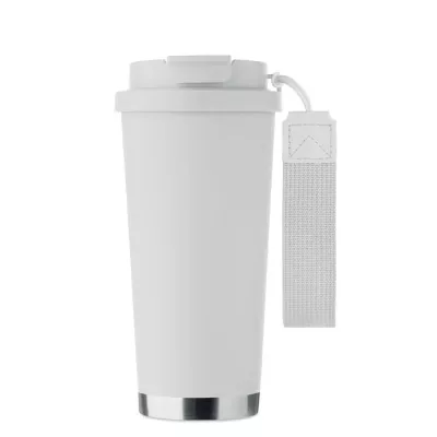 Kubek termiczny 2 w 1 ze stali 500 ml TOPAZ LARGE - Bialy (MO2662-06)