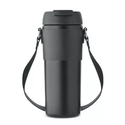 Kubek termiczny stalowy z paskiem 700 ml AIRA - Czarny (MO6971-03)