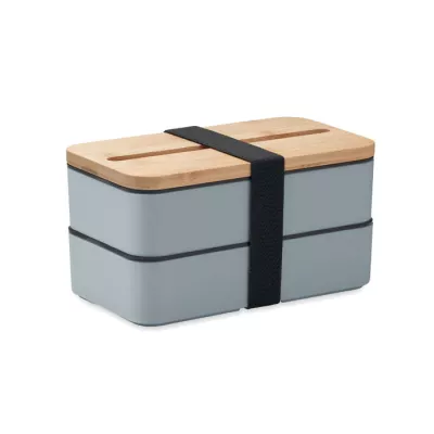 Lunchbox dwupoziomowy 2x400 ml ze sztućcami WINT - Petrol (MO2088-20)