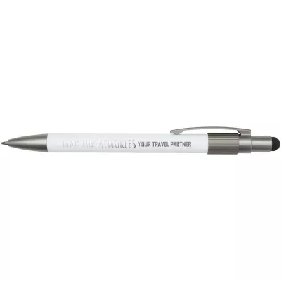 Rill długopis z certyfikatem RCS z recyklingu z rysikiem i fidget spinnerem (czarny tusz) - Biały (10644701)