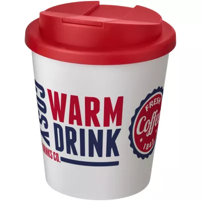 Americano Espresso® 250 ml tumbler with spill-proof lid - Biały-Czerwony (21069902)