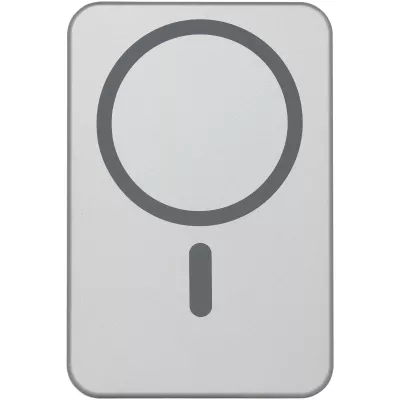 Powerbank Avis 10 000 mAh z recyklingowanego aluminium, z wbudowanym magnesem  - Srebrny (12444581)