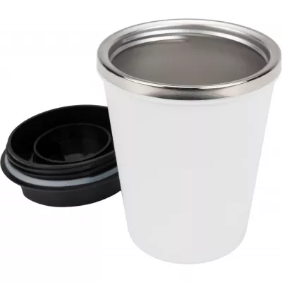 Kubek termiczny 350 ml z powłoką z recyklingu METODY - biały (8496206)