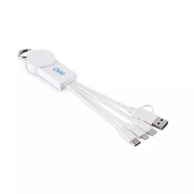 Brelok z kablem do telefonu i zegarka ICAB - Bialy (MO2722-06)