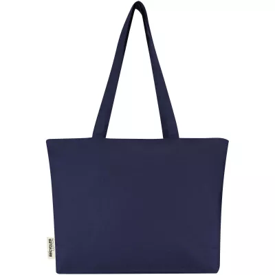 Torba bawełniana 320 g/m², 47x11x30,5cm Ningbo, zapinana na suwak - Granatowy (12033155)