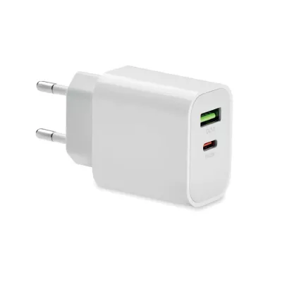 Ładowarka sieciowa USB 18W PORT - Bialy (MO6879-06)