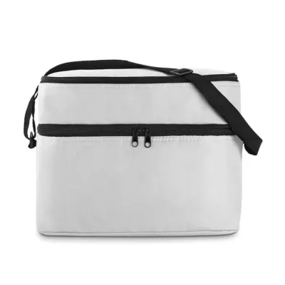 Torba termiczna z 2 przegrodami z poliestru 600D CASEY - Bialy (MO8949-06)