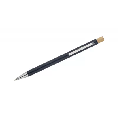 Długopis metalowy z bambusowym przyciskiem KIVO - granatowy (19732-06)