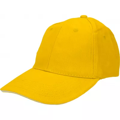 Czapka z daszkiem bawełniana 6 paneli, 260 g/m² CURTIS - żółty (5046608)