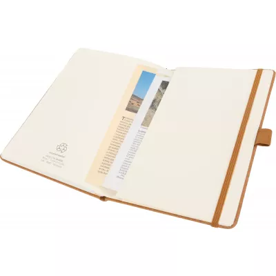 Notatnik A5 w linie ze skóry z recyklingu TRACY - brązowy (2274601)