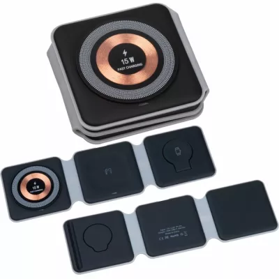 Ładowarka indukcyjna 3w1 AMY - czarny (3524703)