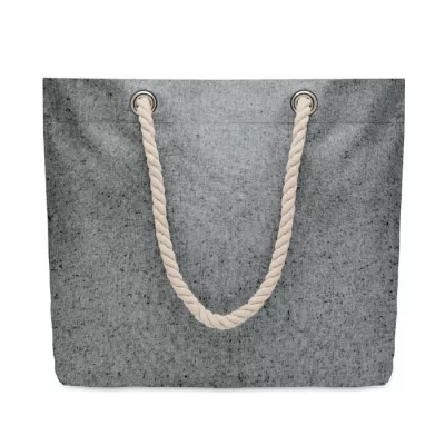 Torba plażowa z bawełny z recyklingu 220 g/m² MARE - Czarny (MO2188-03)