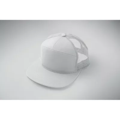 Czapka z płaskim daszkiem 7-panelowa BEAD - Bialy (MO2866-06)