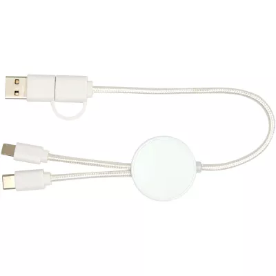 Citala kabel do synchronizacji danych i szybkiego ładowania 5 w 1 27 W o długości 30 cm z tworzyw sztucznych pochodzących z recyklingu - Biały (12442701)