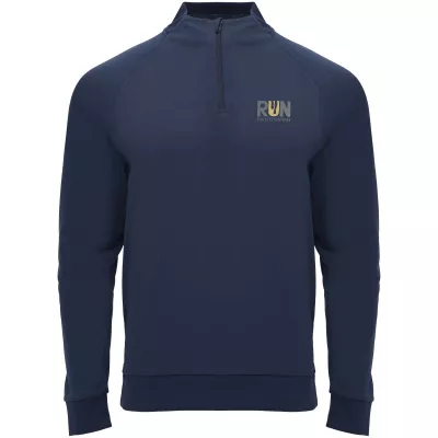 Epiro bluza unisex z długim rękawem i zamkiem błyskawicznym 1/4 200 g/m² - Navy Blue (R1115-NAVYBLUE)