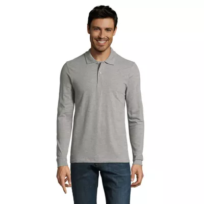 Polo męskie 180 g/m² Sol's PERFECT LSL MEN - Szary Melanż 2 (S02087-GY)