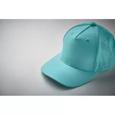 Czapka z daszkiem sportowa 5-panelowa 130 g/m² CAPO - Turkusowy (MO2543-12)
