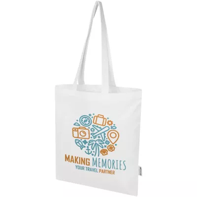 Madras Blend torba na zakupy z bawełny z recyklingu z certyfikatem GRS o gramaturze 140 g/m² i pojemności 7l - Biały (12076001)