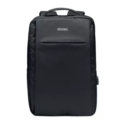 Plecak na laptop 13" z RPET z kablem USB SEOUL - Czarny (MO6328-03)