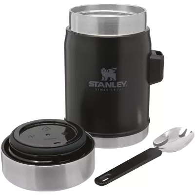 Słoik na żywność Stanley Legendary z łyżko-widelcem, o pojemności 400 ml - Czarny matowy (10088190)