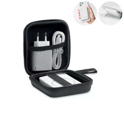 Zestaw z powerbankiem magnetycznym 5000 mAh ATLAS - Bialy (MO3177-06)