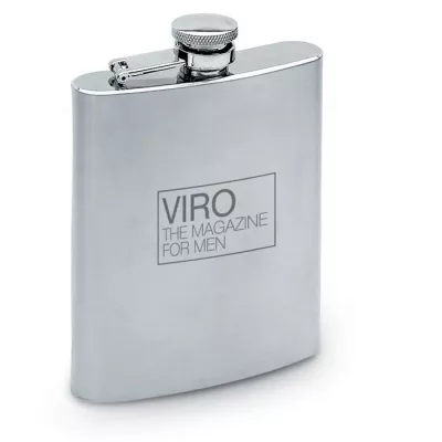 Piersiówka stalowa cienka 200 ml SLIMMY FLASK - Srebrny Mat (KC4703-16)