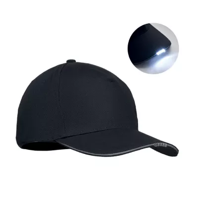 Czapka z daszkiem z podświetleniem LED 220 g/m² LUZCAP - Czarny (MO2439-03)