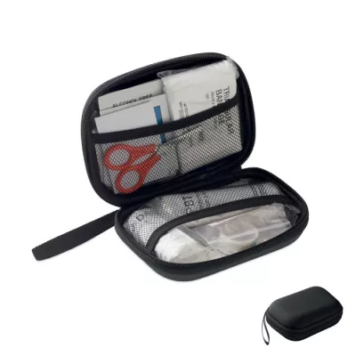 Apteczka pierwszej pomocy w twardym etui z PU CARETWO - Czarny (MO2818-03)