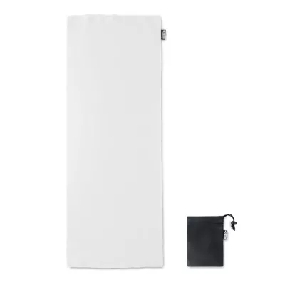 Ręcznik sportowy RPET z workiem 30x80 cm TUKO RPET - Bialy (MO9918-06)