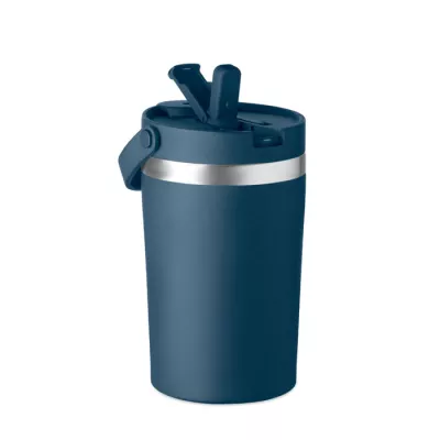 Kubek termiczny ze słomką i paskiem 350 ml COZYCUP - Francuski Granat (MO2922-85)