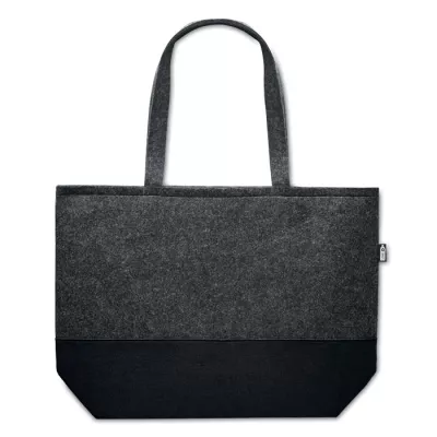 Torba na zakupy z filcu RPET DUO INDICO - Kamienny Szary (MO6455-15)