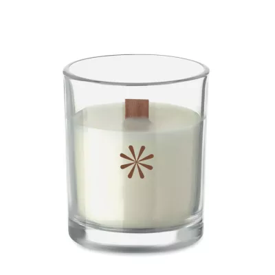 Świeca zapachowa wanilia w szkle 80 g KIVAS WOOD - Przezroczysty (MO2708-22)