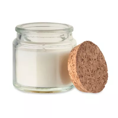 Świeca zapachowa wanilia z korkową pokrywką 70 g VALO - Bezowy (MO2707-13)