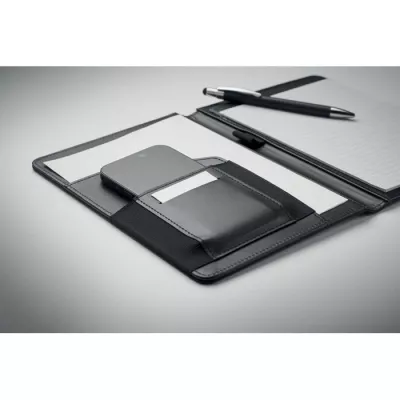 Teczka A5 z RPET 300D z notatnikiem FOLIO - Czarny (MO2569-03)