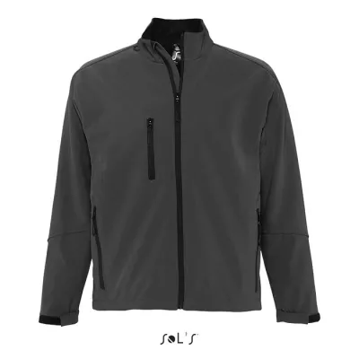 Softshell męski 3-warstwowy 340 g/m² Sol's RELAX - Szarość Węgla Drzewnego (S46600-CR)
