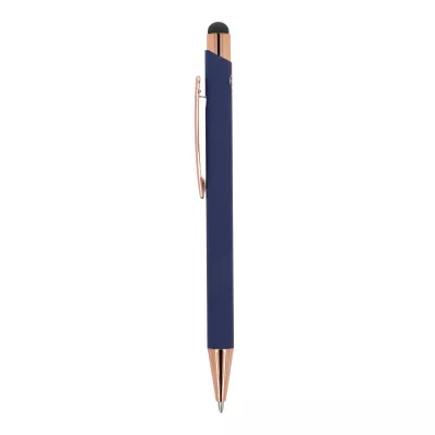 Długopis aluminiowy Prague grawer różowe złoto - ciemnoniebieski (LT87887-N0010)